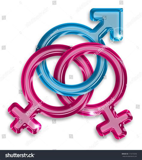 Symbol Of A Love Triangle Between Two Women And A Man