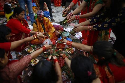 Rishi Panchami Nepali Hindu Women Perform Ritual Prayers During Rishi