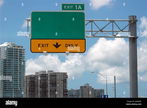 exit sign highway  res stock photography  images alamy