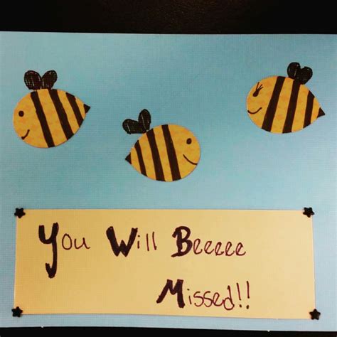 bee goodbye card  card cards novelty sign