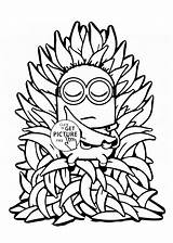 Minions Minion Coloring Pages Banana Kids Bananas Color Tree Many Sheets Printable Children Halloween Few Details Online Fruit Cartoon Print sketch template