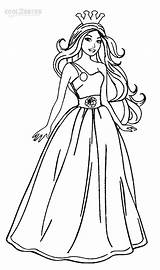 Barbie Coloring Pages Girls Color Print Dress Princess Fantasy Friends sketch template