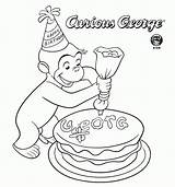 Curious George Coloring Printable Printables Pages Birthday Cake Kids Pbs Party Print Color Halloween Sheets Sheet Parents Book Cartoon Cakes sketch template