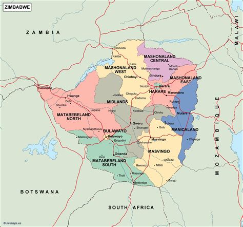 zimbabwe political map vector eps maps eps illustrator map vector world maps