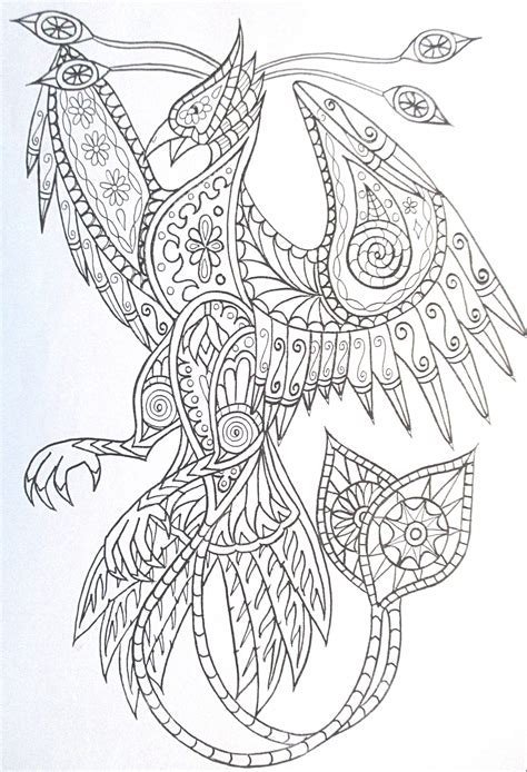phoenix coloring   designlooter