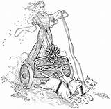 Freya Coloring Chariot Norse Goddess Pages Clipart Cats Mythology Freyja Etc Drawn Her Usf Edu Viking Two She Searching 1909 sketch template