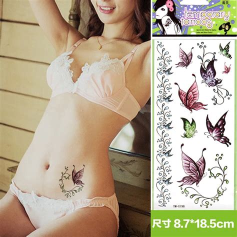 2 pcs lot 3d colorful butterfly sexy tattoos waterproof temporary