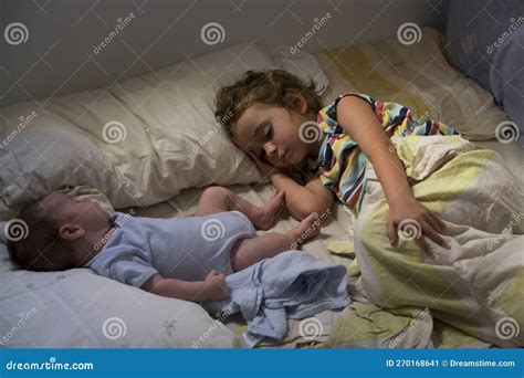 Brother And Sister Sleeping Peacefully Stock Image Image Of Newborn