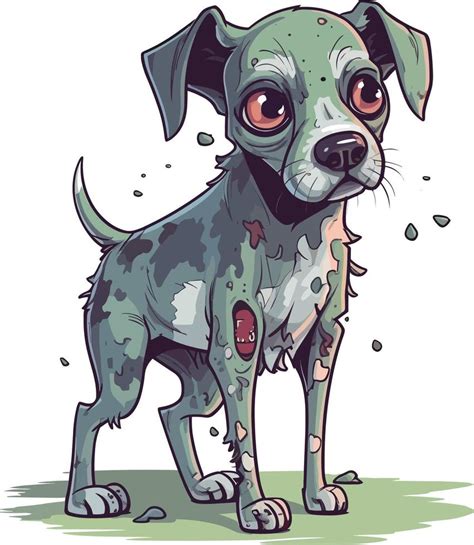 cute zombie dog mascot brushed style illustration  vector art  vecteezy