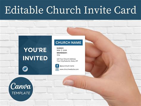church invitation card business card size church invite
