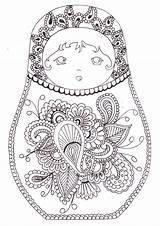 Coloring Pages Matryoshka Book Coloriage Doll Paisley Adults Bobo Colouring Monstre Russian Doodle Adult Imprimer Popular Printable Dessin Kids Dolls sketch template