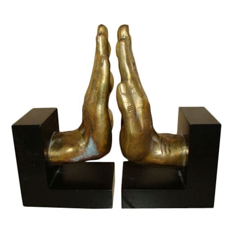 sculptural brass hand bookends  chapman stdibscom vintage bookends bookends desk