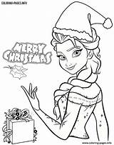 Frozen Coloring Christmas Pages Elsa Princess Disney Print sketch template