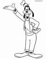 Goofy Coloring Pages Disney Printable Color Standing Disneyclips Kids Raised Arm sketch template