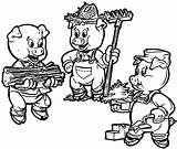 Pigs Little Coloring Pages Farmers Cartoon Three Pig Story Characters Disney Wecoloringpage Clip Choose Board Gif sketch template