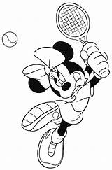 Mouse Minnie Coloring Pages Tennis Playing Color Printable Lets Mickey Para Colorear Kids Fun sketch template