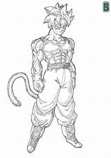 Dbz Saiyan Goku sketch template