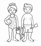 Coloring Body Parts Pages Kids Human Child Suit Girl Outline Bathing Swimsuit Drawing Anime Preschool Bikini Boy Female Swimming Clipart sketch template