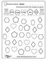 Spy Shapes Preschool Worksheets Color Kids sketch template