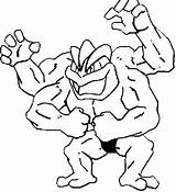 Pokemon Coloring Pages Machamp Machoke Getcolorings Printable Getdrawings sketch template