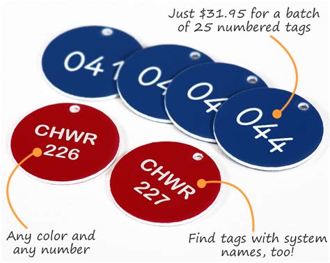 plastic valve tags custom engraved tags