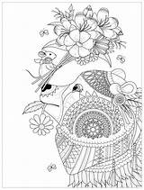 Coloring Bear Mouse Flowers Pages Bears Adult Justcolor Offering Bouquet Nice Little Color Patterns Incredible Elegant Mandala sketch template