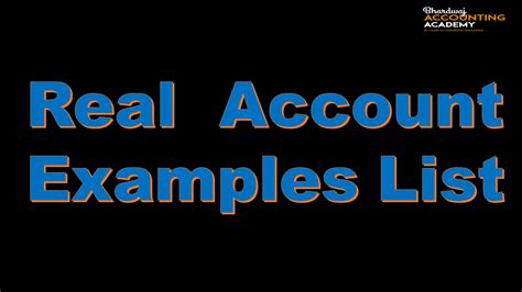real account examples list class