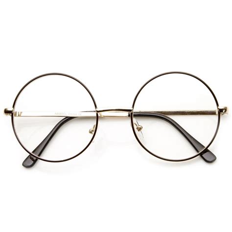 vintage lennon inspired clear lens round frame glasses 9222 round