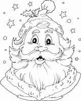 Santa Coloring Christmas Head Pages Printable Noel Kids Choose Board Online Pere sketch template