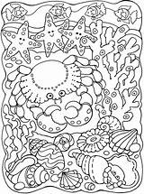 Coloring Sea Mindfulness Mermaid sketch template