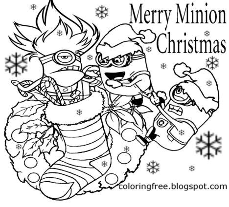 minions christmas coloring pages part