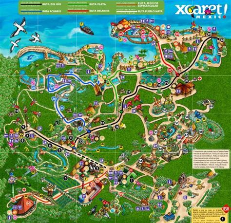 mapa de xcaret map  xcaret rivieramaya cancun el parque mas encantador mexico travel