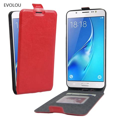 Evolou Cover For Samsung J7 6 Case Vertical Flip Leather Case For
