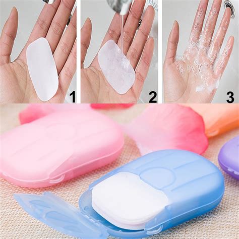 packs portable disposable travel hiking washing hand bath toiletry paper soap sheets  crave