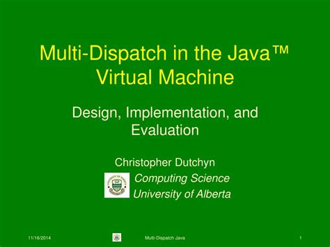 Ppt Multi Dispatch In The Java ™ Virtual Machine Powerpoint