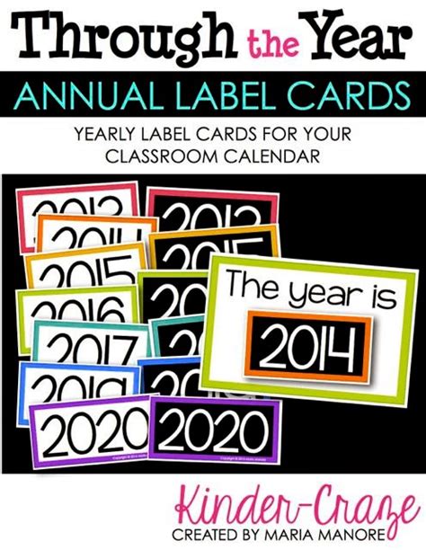 year annual label cards
