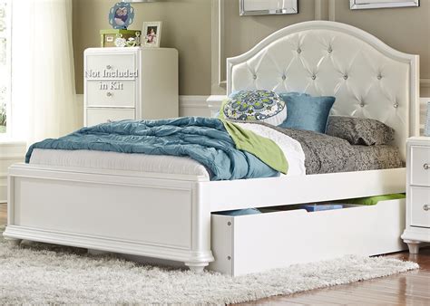 liberty furniture stardust twin trundle bed  tufted headboard