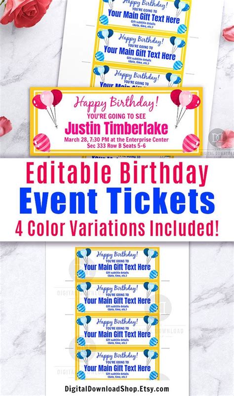 birthday event  template printable editable event etsy
