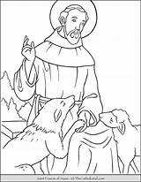 Francis Assisi Thecatholickid Patron Lamb Cnt sketch template