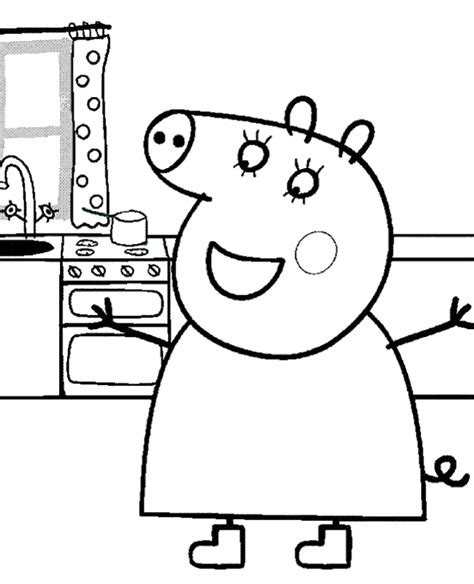 peppa  pig coloring pages peppa pig family  ice cream coloring