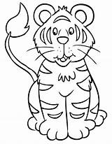 Tiger Coloring Pages Baby Sitting Kids Cute Tigers Cub Popular Designlooter Printable Clipart Coloringhome Books Comments 96kb Book sketch template