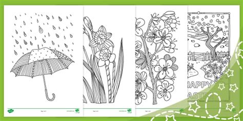 spring colouring pages primary resources teacher