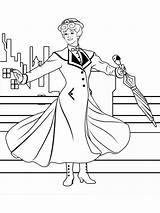 Poppins Mary Coloring Pages Printable Color Recommended sketch template