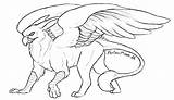Lineart Gryphon Mythical Chimera Mythological Myth sketch template