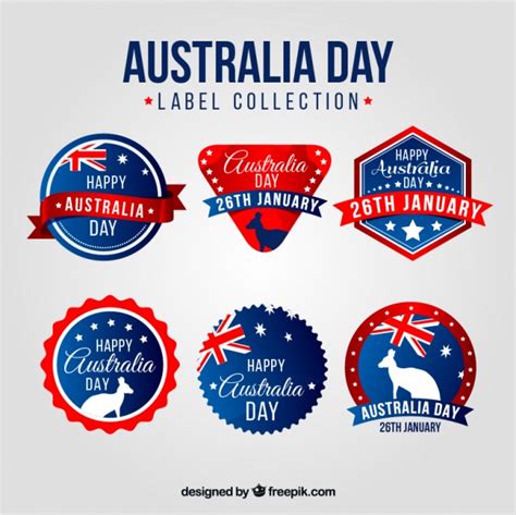 pack   labels  australia day vector