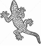Gaudi Para Colorear Lizard Salamandra Patterns Mosaic Kids Gecko Glass Stained Dibujos Simple Arte Template Printable Gaudí Dot Shutterstock Stock sketch template