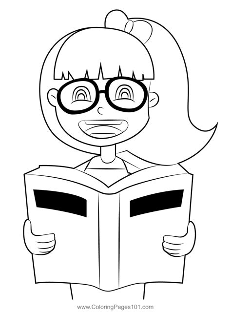girl reading  book coloring page  kids  girls printable