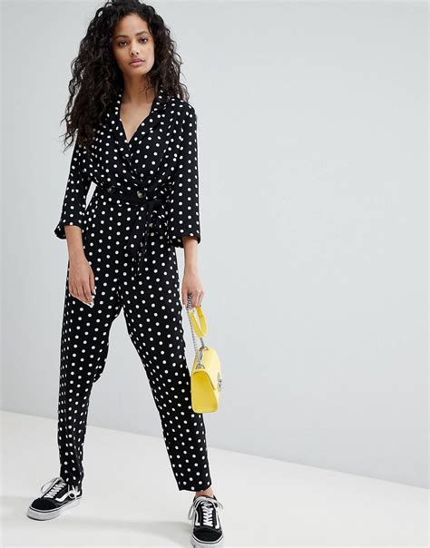 bershka wrap polka dot jumpsuit asos fashion polka dot jumpsuit jumpsuit