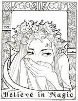 Coloring Pages Adult Colouring Magic Deviantart Elves Elf Adults Believe Sheets Khallion Printable Color Leafy Cool sketch template