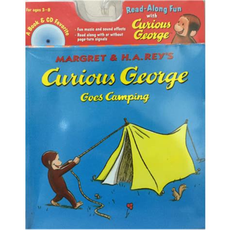 curious george  camping book  cd  learning basket